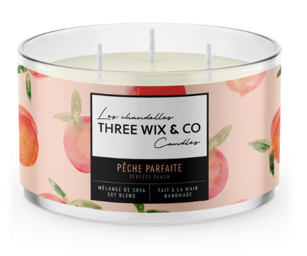 Chandelle de soya - Pêche Parfaite - Three Wix & Co